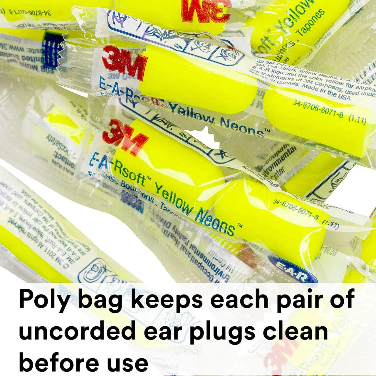 3M E-A-RSoft Yellow Neons Uncorded Earplugs NRR-33 (200-Pr Box) - Image 6