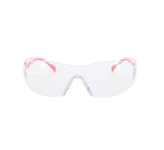 Bouton Eva Petite Women's Safety Glasses with Pink Temple Trim and Clear Hard Coat Lens - Image 3