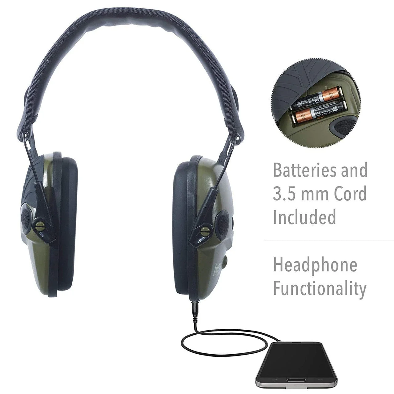 Howard Leight Impact Sport Electronic Earmuffs NRR 22, Clasic OD Green - Image 6