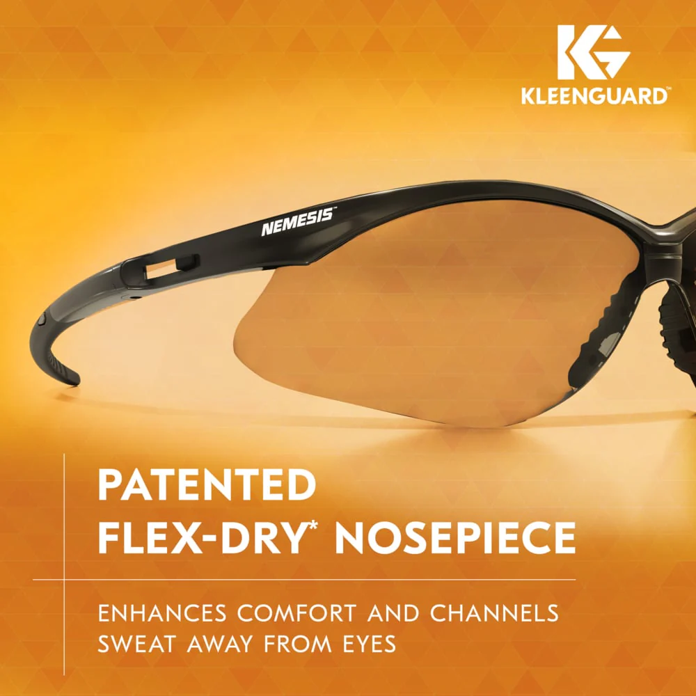 KleenGuard Nemesis Safety Glasses with Black Frame and Clear Anti-Fog Lens - Image 5