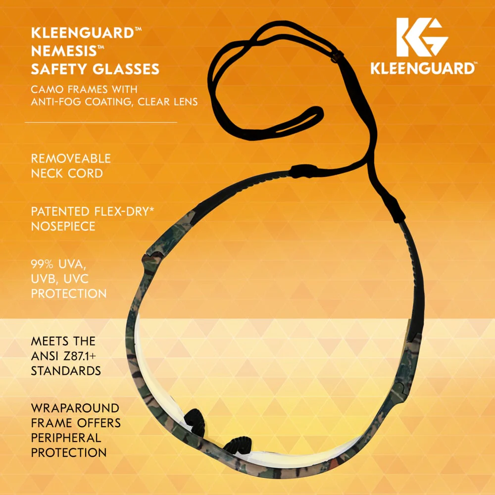 KleenGuard Nemesis Safety Glasses with Camo Frame and Clear Anti-Fog Lens - Image 6